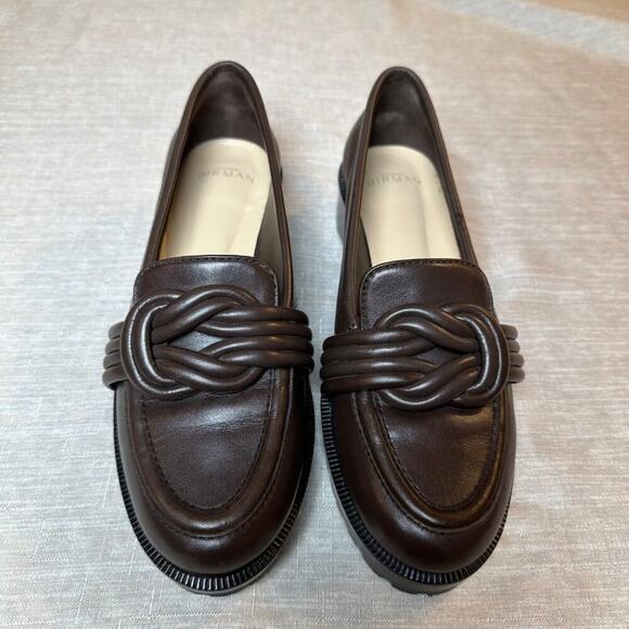 Alexandre Birman Braided Knot Leather Loafers Brown EU 38 US 7.5 Made in Brazil - Picture 6 of 9
